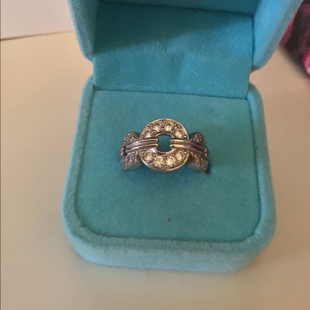 Vintage designer L.G.V  sterling circle ring